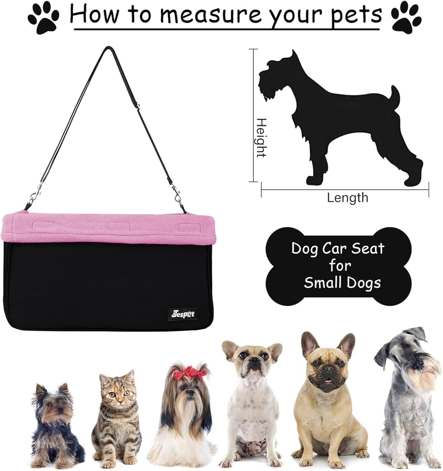 Car Travel Dog Booster Seats, Portable and Breathable Pet Seats Dog Carrier with Seat Belt, Travel Safety Lookout Dog Booster Seat 16-In