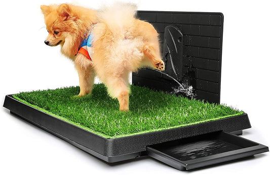 Dog Toilet Indoor Puppy Training Pad, Dog Potty Pet Training Grass Mat, Removable Waste Tray for Easier Clean Up, Non-Toxic Artificial Turf, (76×51 Cm)