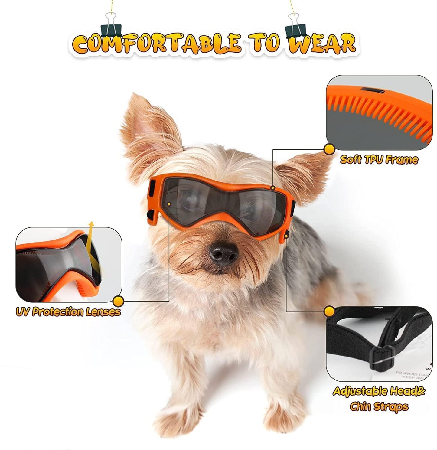 Dog & Cat Outdoor UV Protection Sunglasses Pet Goggles with Adjustable Straps