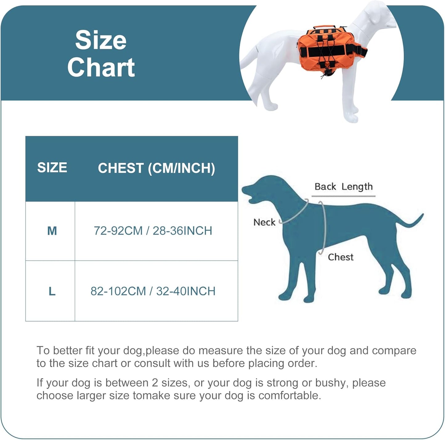 Large Dog Backpack, Outdoor Hound Saddle Bag Dog Pack with Side Pockets for Small Medium Large Dogs, Adjustable Tactical Dog Pack for Hiking, Travel, Camping, Training Gray M