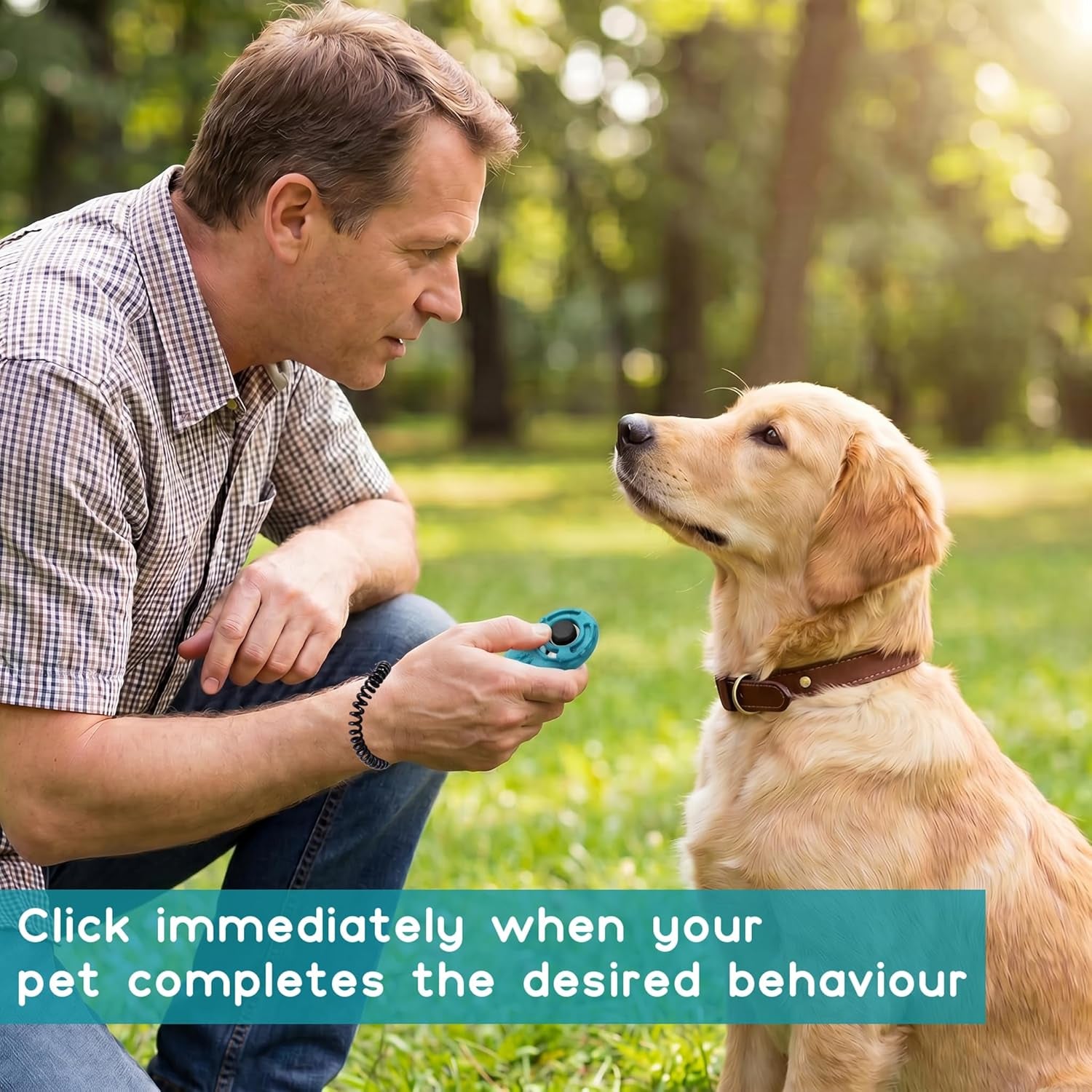 Pet Training Clicker with Wrist Strap - Dog Training Clickers (New Black + Blue)