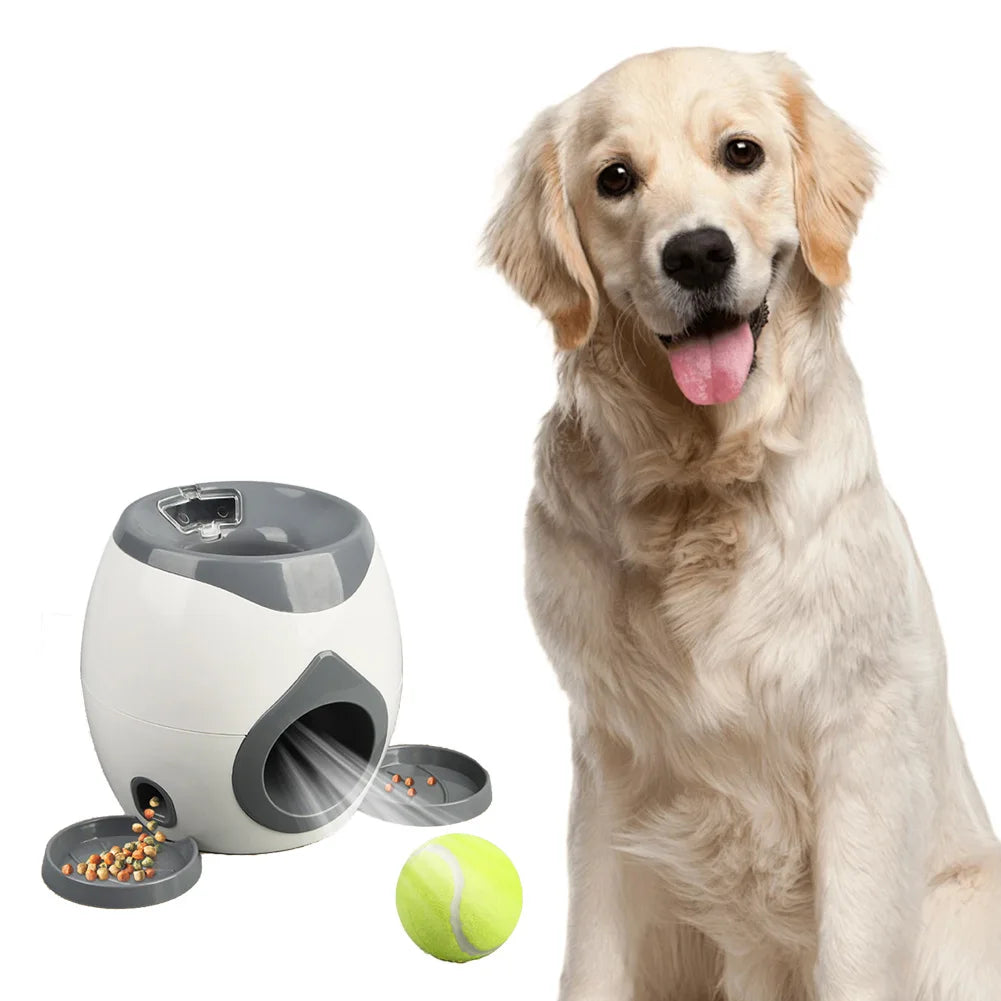 Ball Launcher Dog Tennis Food Reward Machine Slow Feeder (Dark Grey)