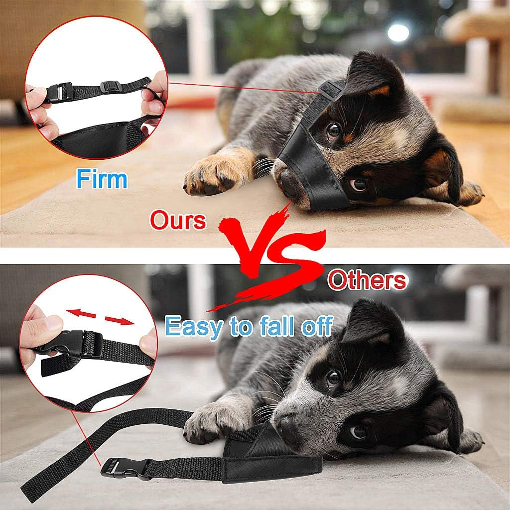 Adjustable Breathable Safety Small Medium Large Extra Dog Muzzles for Anti-Biting Anti-Barking Anti-Chewing Safety Protection(Black)