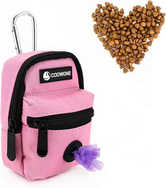 Dog Treat Pouch Dog Poop Bag Holder for Leashes, Pets Snack Container with Inner Small Bag, Puppy Supplies Perfect for Training and Walking - Hands Free Dog Waste Bag Dispenser -Dog Travel Accessories