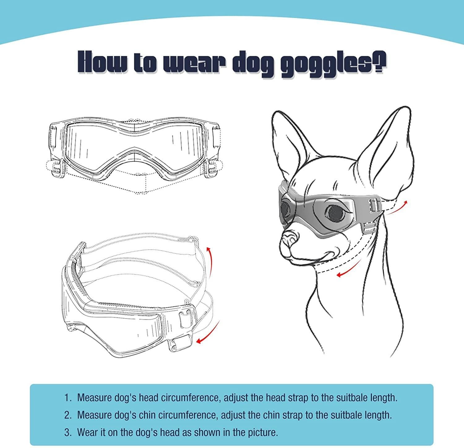 Dog & Cat Outdoor UV Protection Sunglasses Pet Goggles with Adjustable Straps