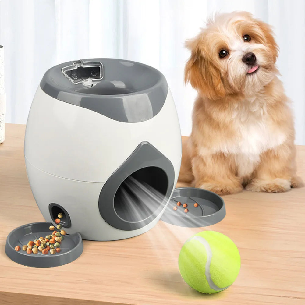 Ball Launcher Dog Tennis Food Reward Machine Slow Feeder (Dark Grey)