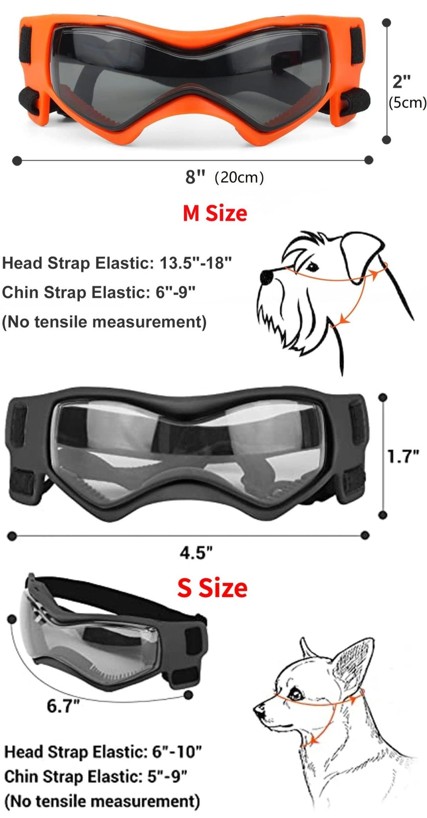 Dog & Cat Outdoor UV Protection Sunglasses Pet Goggles with Adjustable Straps