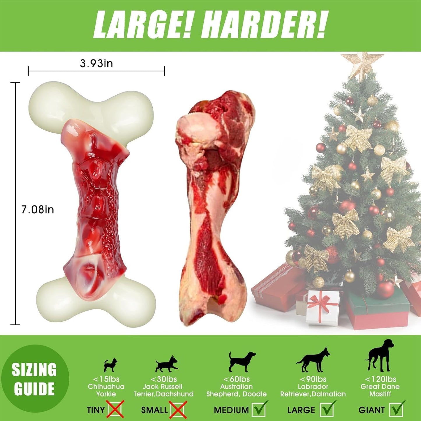 2TRUL Dog Toys for Aggressive Chewers, Indestructible Dog Toys for Large Dogs, R