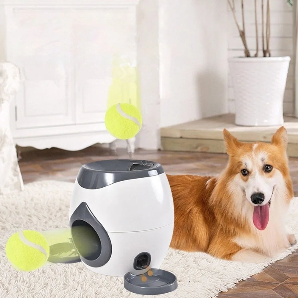 Ball Launcher Dog Tennis Food Reward Machine Slow Feeder (Dark Grey)