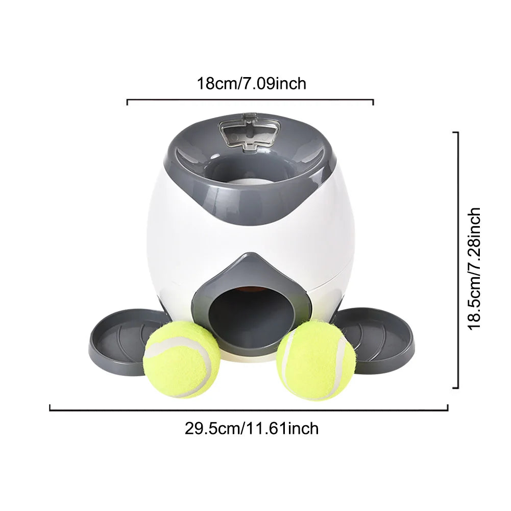 Ball Launcher Dog Tennis Food Reward Machine Slow Feeder (Dark Grey)
