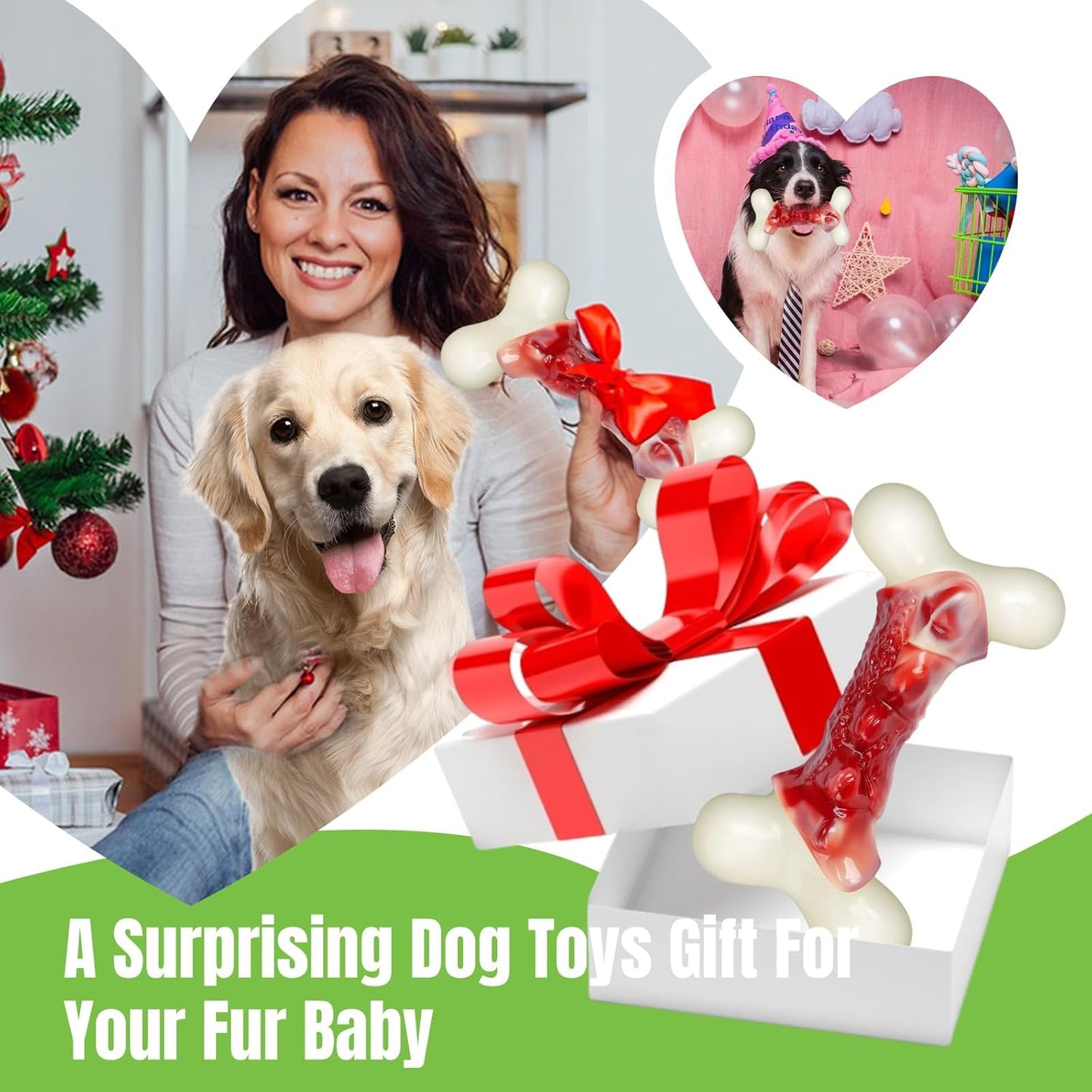 2TRUL Dog Toys for Aggressive Chewers, Indestructible Dog Toys for Large Dogs, R