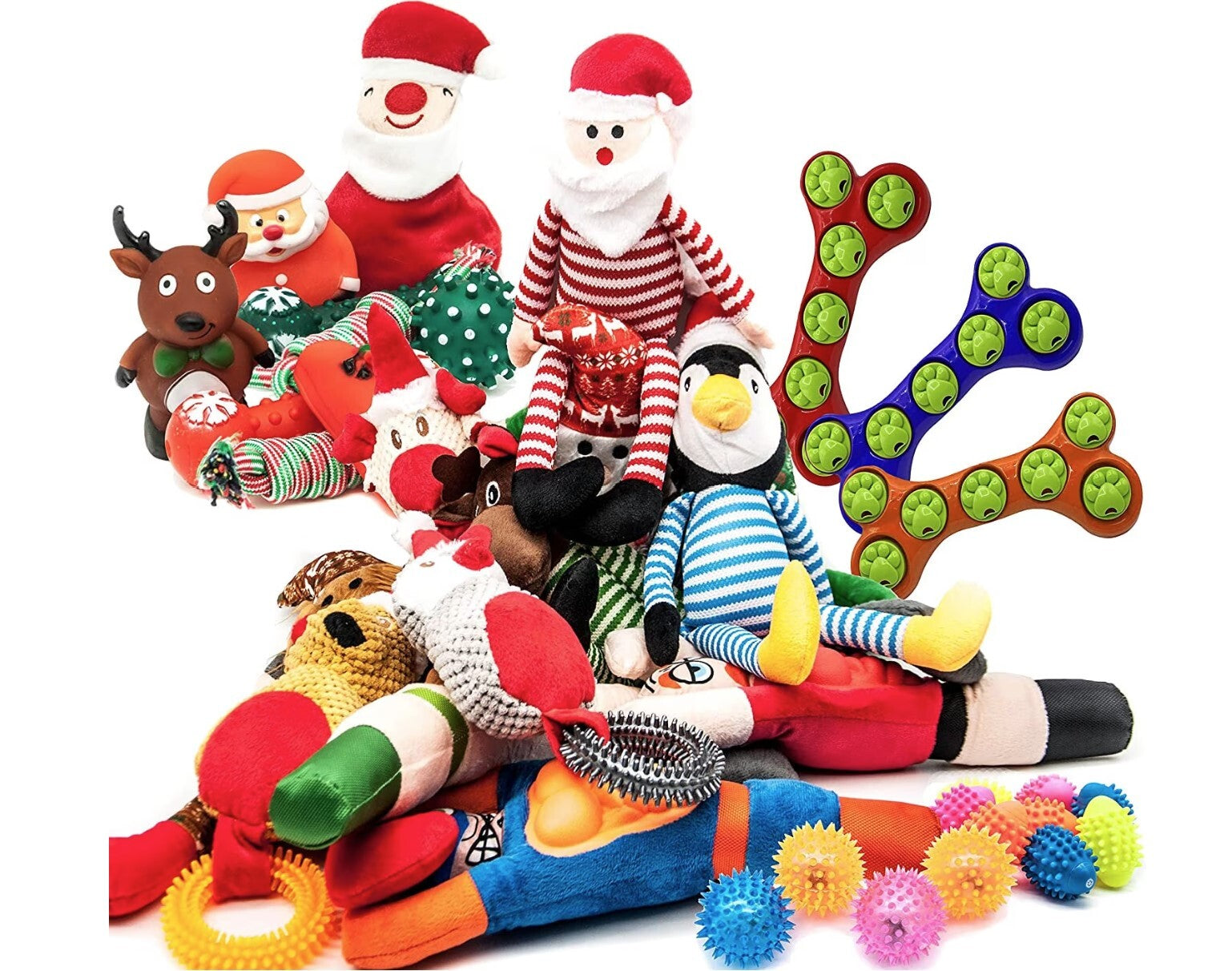 Assorted Puppy Dog Pet Toys GIFT BUNDLE Ropes Chew Fetch Balls Squeaky Xmas