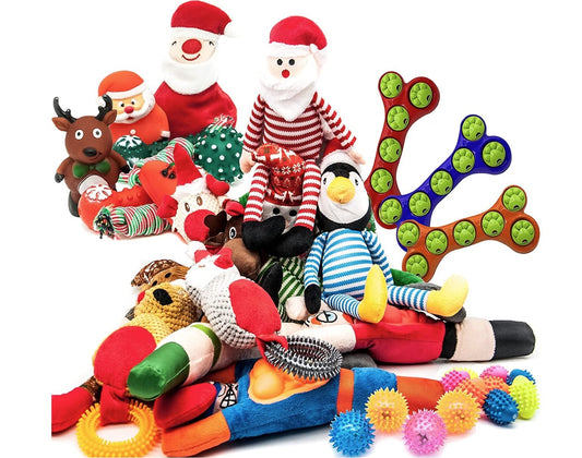 Assorted Puppy Dog Pet Toys GIFT BUNDLE Ropes Chew Fetch Balls Squeaky Xmas