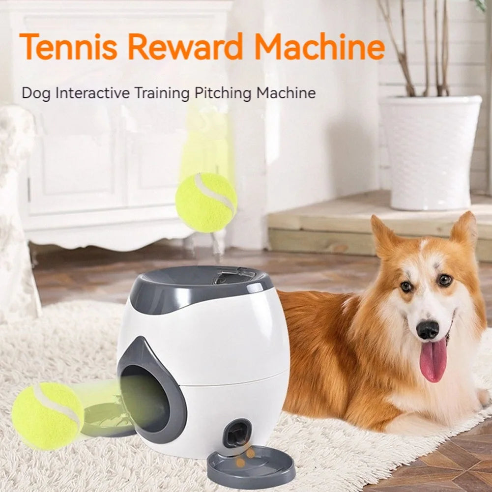 Ball Launcher Dog Tennis Food Reward Machine Slow Feeder (Dark Grey)