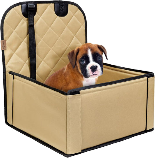 Extra Stable Dog Car Seat with Seat Belt – Reinforced Walls and Waterproof Puppy Car Seat for Small Dogs up to 12 Kg